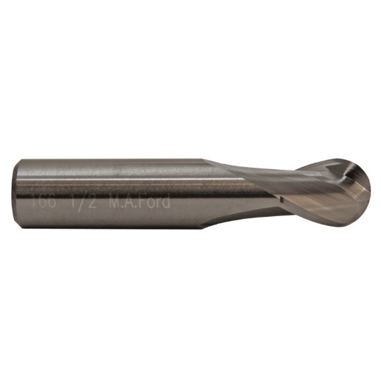 Picture of M.A. Ford 16621870 Dia 7/32 SH 0.2500 LOC 0.50 OAL2.00 End Mill Standard Flute Standard Helix Carbide Uncoated Single End Ball NoseBall TuffCut® GP